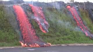 Lava flows in Pahoa  Eruption Update [upl. by Amsirak]