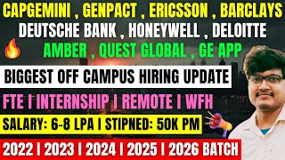 Biggest Hiring  Capgemini New Hiring  OFF Campus Drive  Freshers  FTE  Intern  20262022 Batch [upl. by Flora]