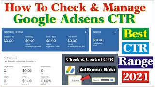 How to Check and Manage Google Adsense CTR in 2021How to Check Adsense CTR in 2021 UrduHindi [upl. by Michey]