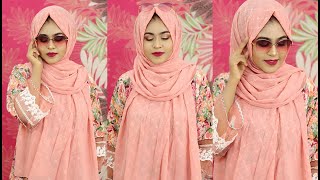 One Pin Chiffon Hijab Tutorial for Travelling  ট্যুর ট্রাভেলে পরার জন্যে সহজ জরজেট হিজাব স্টাইল [upl. by Edla]