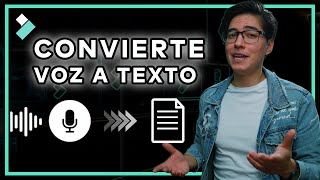 Cómo pasar Voz a Texto en Filmora y Texto a Voz  Crear subtítulos automáticos [upl. by Attoynek]