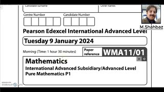 P1 January 2024 Q4 IAL WMA1101 Pearson Edexcel Math Past Paper [upl. by Vernor]