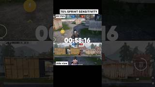 BGMI 0 SPRINT VS 75 SPRINT SENSITIVITY shorts [upl. by Ahsimal909]