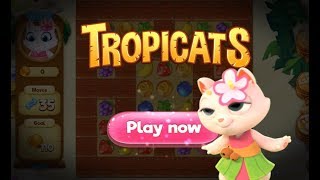 Tropicats Match 3 Games on a Tropical Island [upl. by Ferriter]