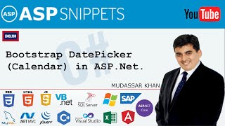 Bootstrap DatePicker Calendar in ASPNet using C [upl. by Larkins]