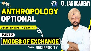 Anthropology Optional Answer Writing Class 20 for UPSC Mains 2022  Modes of Exchange Reciprocity [upl. by Adlitam]