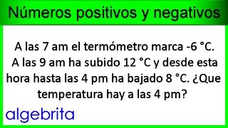 Variación de temperaturas con el tiempo Números positivos y negativos 181 [upl. by Agnimod]