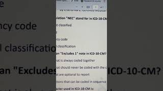 ICD10 Conventions QA session What is NEC  Exclude 1 icd10practicequestions myclasses cpc [upl. by Engedi]