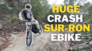 HUGE CRASH ON SURRON EBIKE [upl. by Yerroc]