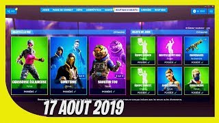 BOUTIQUE FORTNITE du 17 Aout 2019  ITEM SHOP August 17 2019 [upl. by Kumagai]