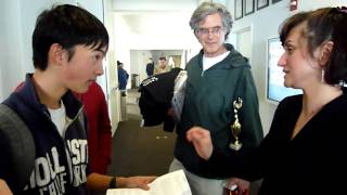 Brian Zhang with Prof Zvezdelina Stankova at 2011 BAMO award ceremonyMTS [upl. by Oren]