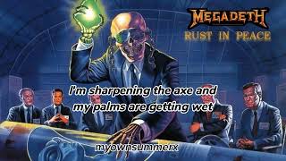 megadeth  sweating bullets lyrics [upl. by Anabal876]