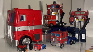 Huge Optimus prime figure Pangu toys PT 01G commander figure review MP Titan G1 amp more comparison [upl. by Einnig86]