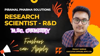 Research Scientist  RampD  Piramal Pharma Solutions  MSc Chemistry  Full Time  Chemistry Job [upl. by Sparrow]