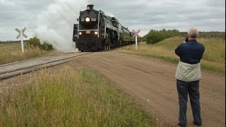 Chasing CN 6060 Stettler to Big Valley AB and return 17 September 2003 [upl. by Shear485]