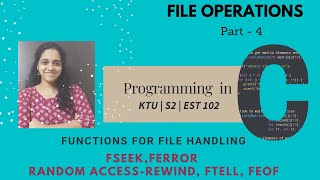 Video 58 File handling Part4 Random access to files [upl. by Yartnod]