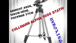 Cullmann ALPHA 1000 Stativ UNBOXING HD [upl. by Alaik]