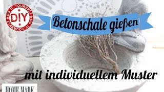 How To I Betonschale mit individuellem Muster I Deko Inspirationen Selbstgemacht [upl. by Oirasec]