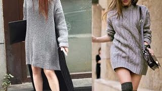 Cute Dresses For Women  20 Style Tips On How To Wear A Sweater Dress This Winter [upl. by Stoughton628]