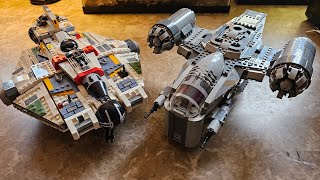 LEGO Star Wars Ahsoka Ghost amp Phantom II 75357 vs Star Wars Mandalorian The Razor Crest 75292 [upl. by Noillid628]