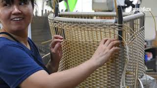 Rattan Weaving Course  How to Weave A Plastic Rattan Chair [upl. by Ayel]