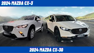 2024 Mazda CX3 Vs 2024 Mazda CX30 The Sibling Comparison details [upl. by Jacobah]