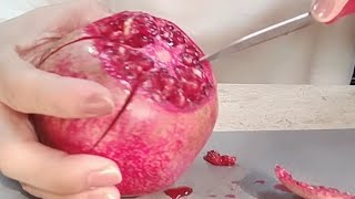 How to PEEL POMEGRANATE trending asmr satisfying fruit easy [upl. by Marlea147]