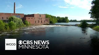 Faribault dam eroded by recent flooding of Cannon River [upl. by Neeneg]