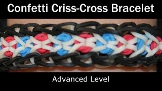 Rainbow Loom® Confetti CrissCross Bracelet [upl. by Lj991]