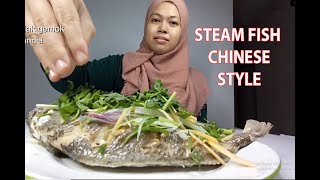 STEAM FISH CHINESE STYLE RECIPE  RESEPI IKAN MASAK STIM CHINESE STYLE [upl. by Tobe]