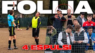 🤮⚽️ 4 ESPULSIONI il DIFENSORE diventa PORTIERE VOLANO PETARDI dalla TRIBUNA in TERZA CATEGORIA [upl. by Mcloughlin]