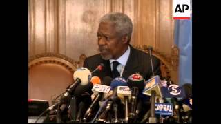 UN Secy Gen Kofi Annan comments on Iraq [upl. by Aitam]