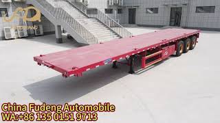 3 Axle flatbed trailercontainer trailercan transport 4060 tonnes [upl. by Ardnatal286]