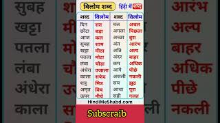 24 vilom shabd  विलोम शब्द  vilom shabd hindi grammar vilomshabd [upl. by Pallaten194]