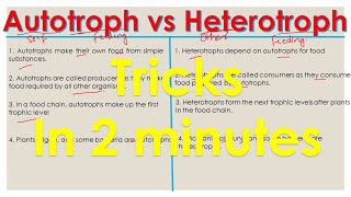 Autotrophs vs Heterotrophs  difference between autotrophs and heterotrophs [upl. by Namzzaj134]