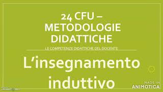 24 CFU  METODOLOGIE DIDATTICHE lapprendimento induttivo [upl. by Stacy]