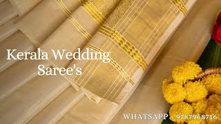 ✨ Kerala Wedding Sarees 💖  Adipoli Collections 💞🥰  Whatsapp  9787968716 [upl. by Amzu104]