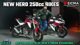 Hero Xtreme 250R amp Karizma XMR 250 First Look Video From EICMA  India Launch In 2025 [upl. by Eseyt]