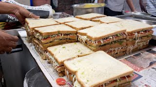 Mumbais Overloaded Vegetable Sandwich  Indian Street Food [upl. by Atinal]