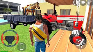 Indian Motorbike Tractor and Horse in Open City Simulator  Android Gameplay [upl. by Wash]