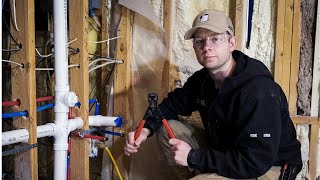 How To Plumb a Bathroom With One Vent Two Sinks Toilet and Tubshower [upl. by Parrisch389]