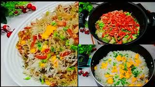 Chinese Biryani Recipe Chicken ampVegetable Fried Rice Restaurant Style BaBa Food rrs [upl. by Booze]