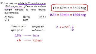 CRONOMETRÍA ADELANTOS Y ATRASOS EJERCICIO 33 [upl. by Lantz474]