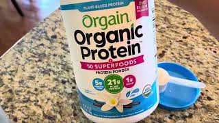 Orgain Organic Protein  Superfoods Powder Vanilla Bean Review [upl. by Monaco144]