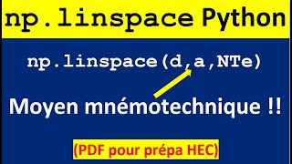 nplinspace dans Python pour créer un vecteur ligne Comment lutiliser en prépa HEC [upl. by Ahsilad]