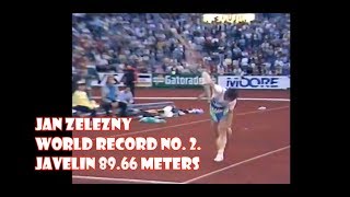 Jan Zelezny No 2 WORLD RECORD JAVELIN 8966 meters 1990 Oslo [upl. by Naedan]