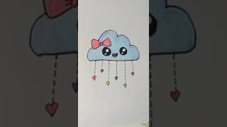 How to draw raining cloud together drawing trending shorts youtubeshorts [upl. by Eenram]