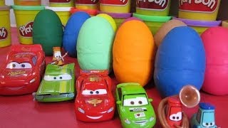 Play Doh Kinder Surprise Eggs Cars CARS 2 [upl. by Ahsrat935]