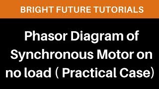 Phasor Diagram of Synchronous Motor at no load  Practical case [upl. by Vally]