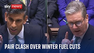 PMQs Starmer and Sunak clash again on winter fuel payment cuts [upl. by Concha]